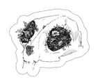 Cat's Skull with Flowers Vinyl Sticker