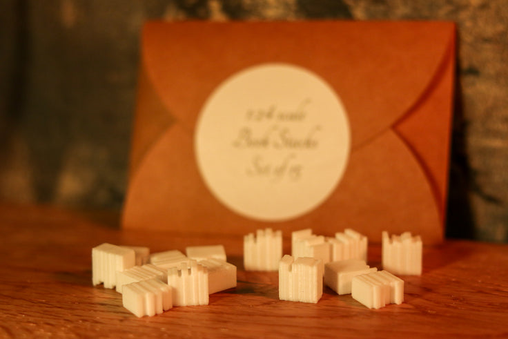 Miniature Book Stacks — 1:24 Scale | 3D Printed | Set of 15