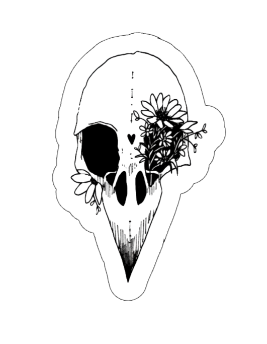 Ravens Flowers Vinyl Sticker